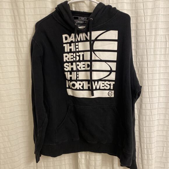 Casual Industrees Large Black Hoodie Shred The Northwest Fall School Casual - Picture 1 of 4